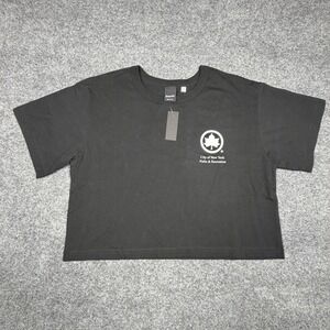 Only NY NYC Parks & Recreation Crop Top T-Shirt Black‎ XL NWT